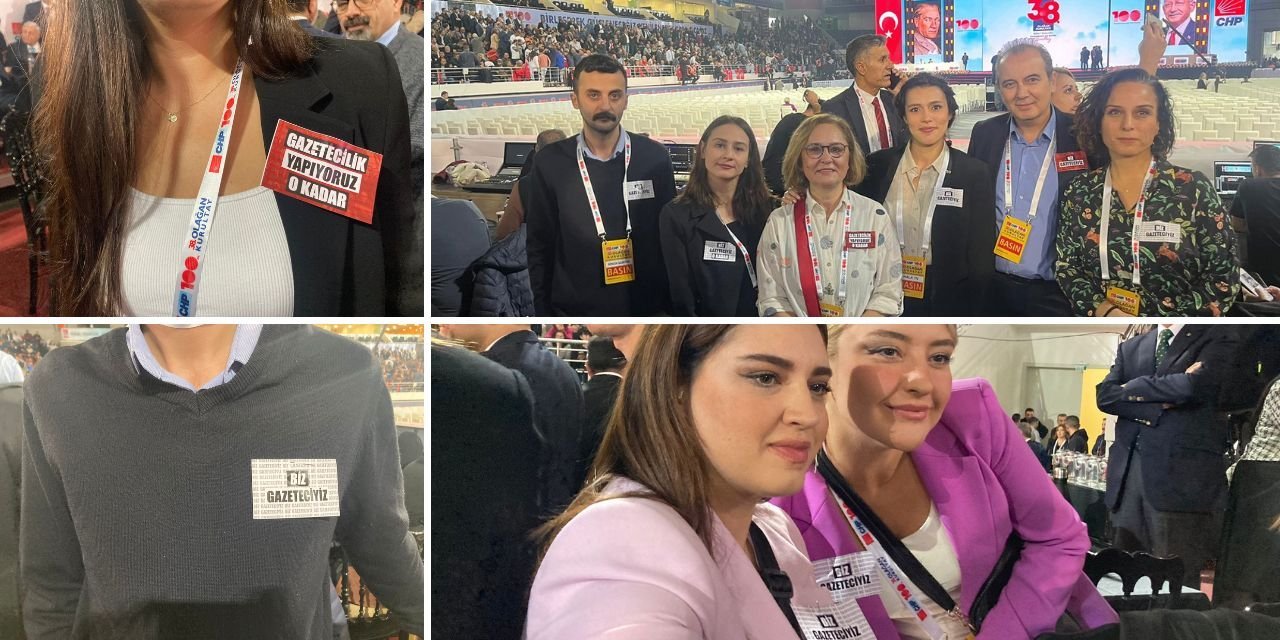 CHP Kurultayı'na Tolga Şardan kokartlarıyla geldiler