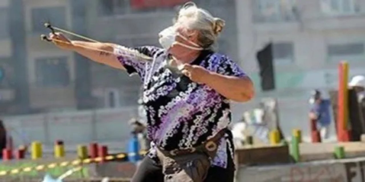 Gözaltına alınan 'sapanlı teyze' serbest bırakıldı