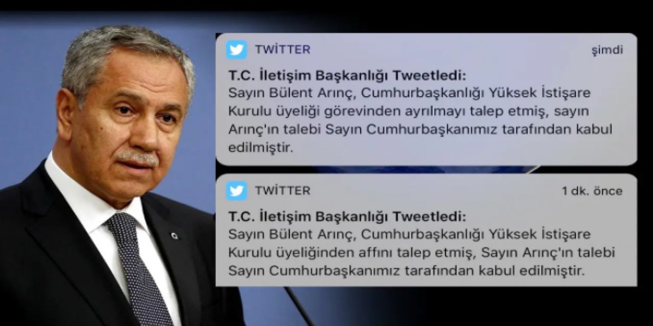 İletişim Başkanlığı'nda "Arınç" karışıklığı... Arınç'ın istifasına önce "af talebi" dedi sonra "istifa talebi" dendi!