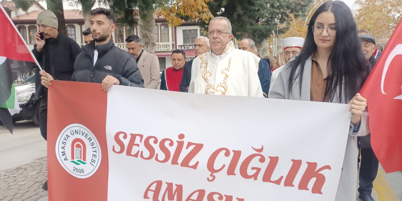 Amasya Üniversitesi'nden Filistin yürüyüşü: "Sessiz çığlık Amasya"