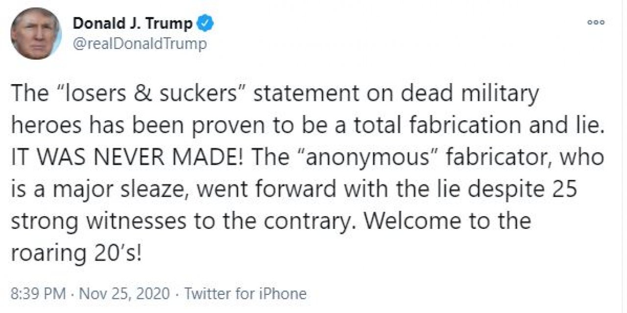 Trump’tan ölen askerler için ‘enayi’ dediği iddialarına yanıt