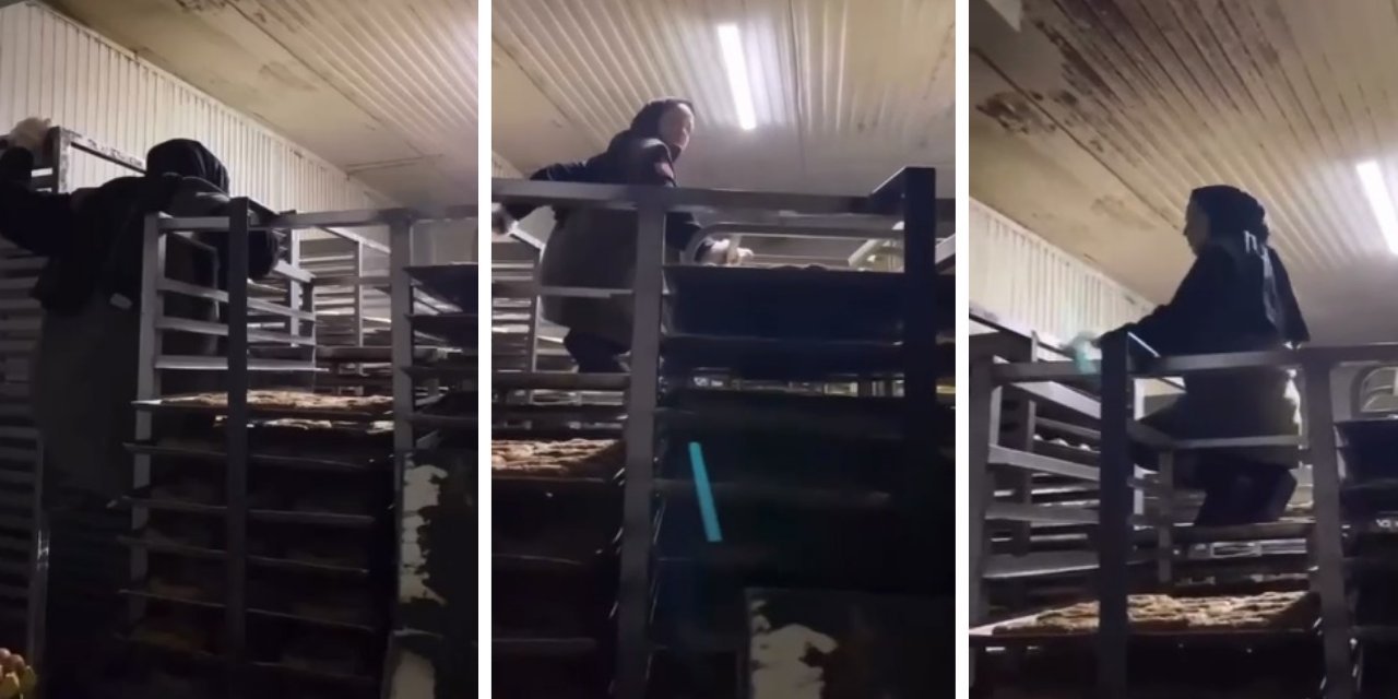 Tezgahtar, çizmeleriyle kurabiye tepsilerinin takılı olduğu rafların üzerinde dolaştı