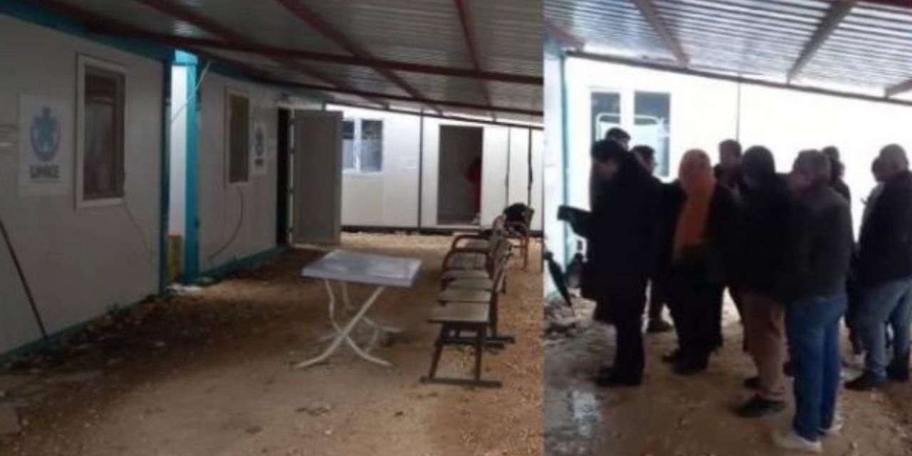 Hatay'da çamur içinde muayene sırası