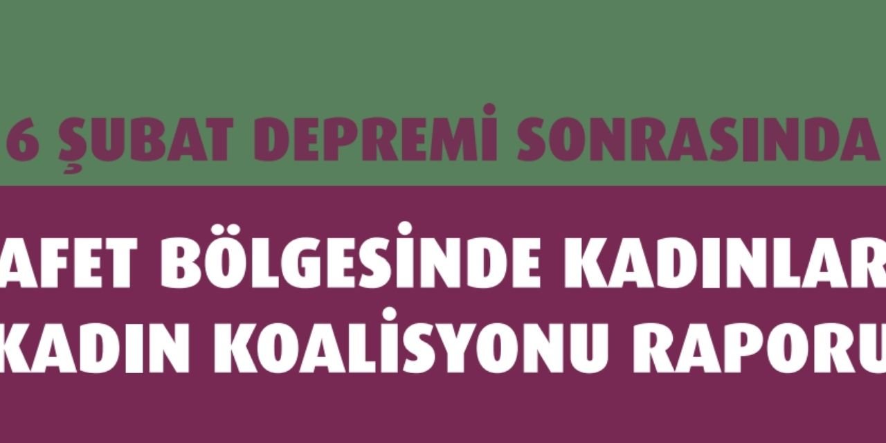 "6 Şubat Depremi Sonrasında Afet Bölgesinde Kadınlar" raporu yayımlandı