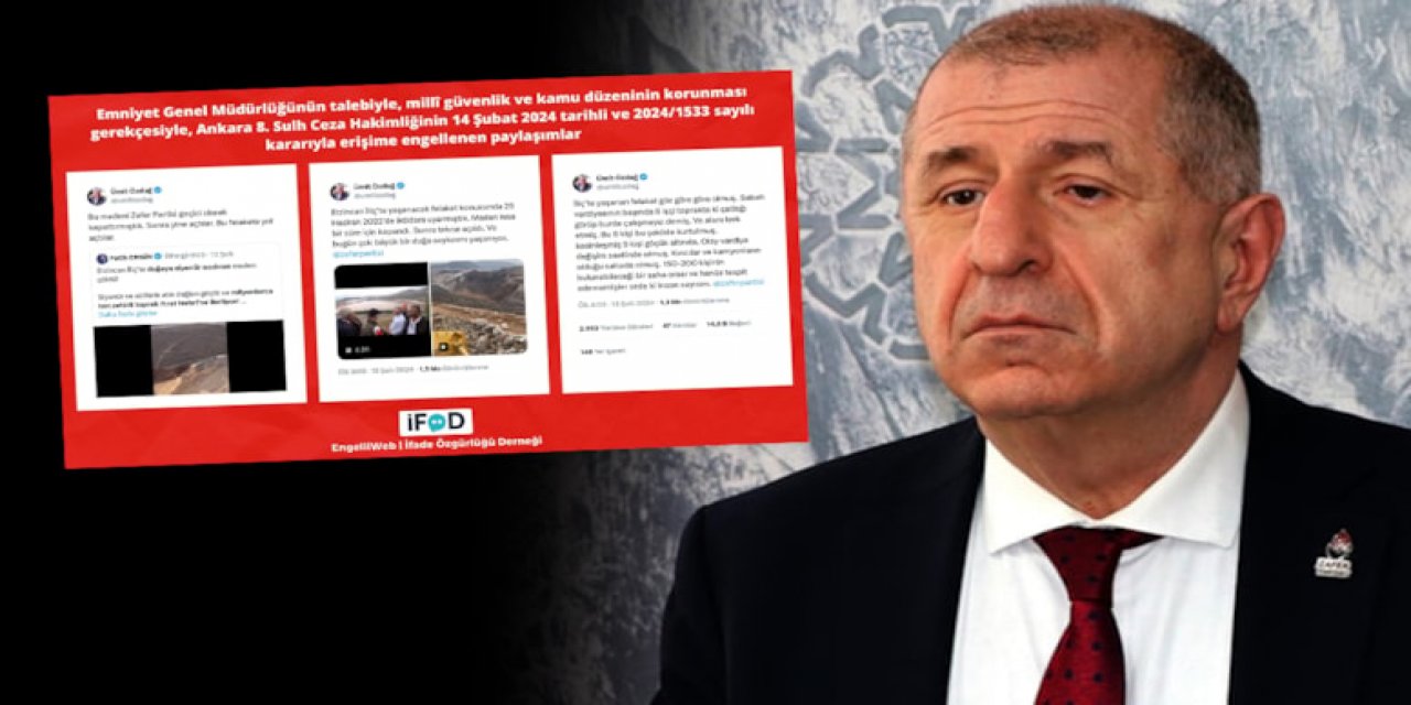 Ümit Özdağ'ın İliç paylaşımlarına erişim engeli