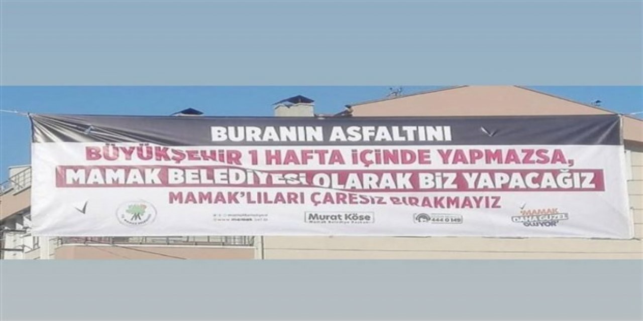 AKP'li Mamak Belediyesi'nin pankartına Ankara Büyükşehir Belediyesi'nden sert yanıt