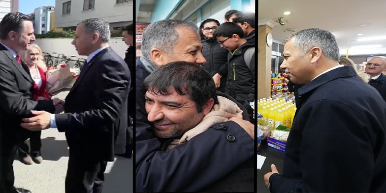 İçişleri Bakanı Ali Yerlikaya, AKP'li adaylar ile sahaya indi