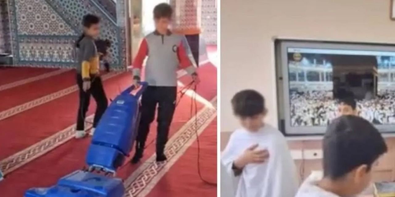 ÇEDES kapsamında öğrencilere maket Kabe etrafında tavaf ettirildi, cami minaresinde tekbir çektirildi