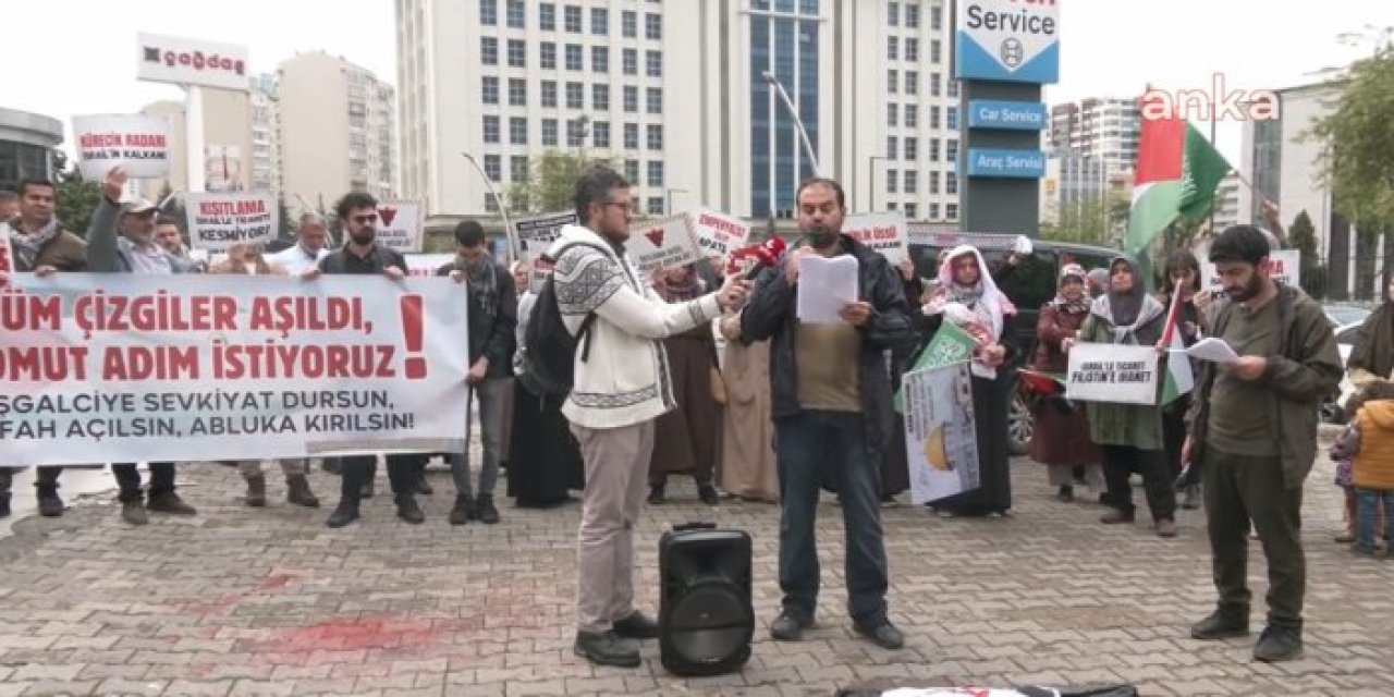 AKP Genel merkezi önünde 'İsrail' protestosu: Kısıtlama yetmez, ambargo gerek