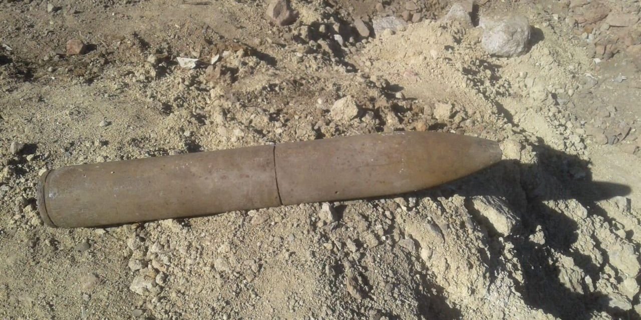 Kazı çalışması sırasında bulunan top mermisi imha edildi