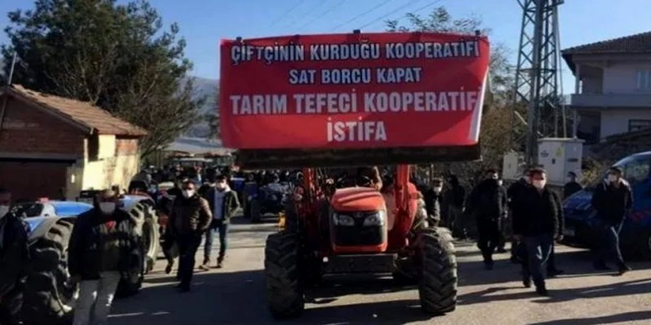 Hacizle boğuşan çiftçilerden  traktörlü yeni eylem