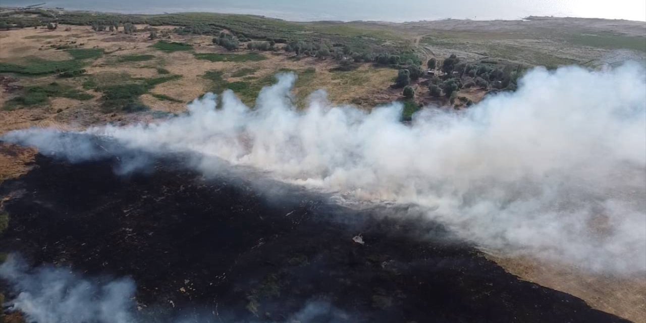 Eğirdir Gölü kıyısında çıkan yangın kontrol altına alındı