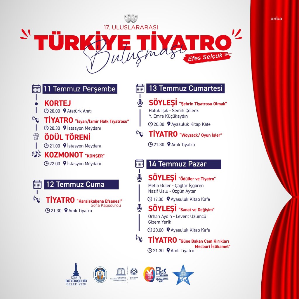 Efes Selçuk Belediyesi, 17. Uluslararası Türkiye Tiyatro Buluşması'na ev sahipliği yapacak