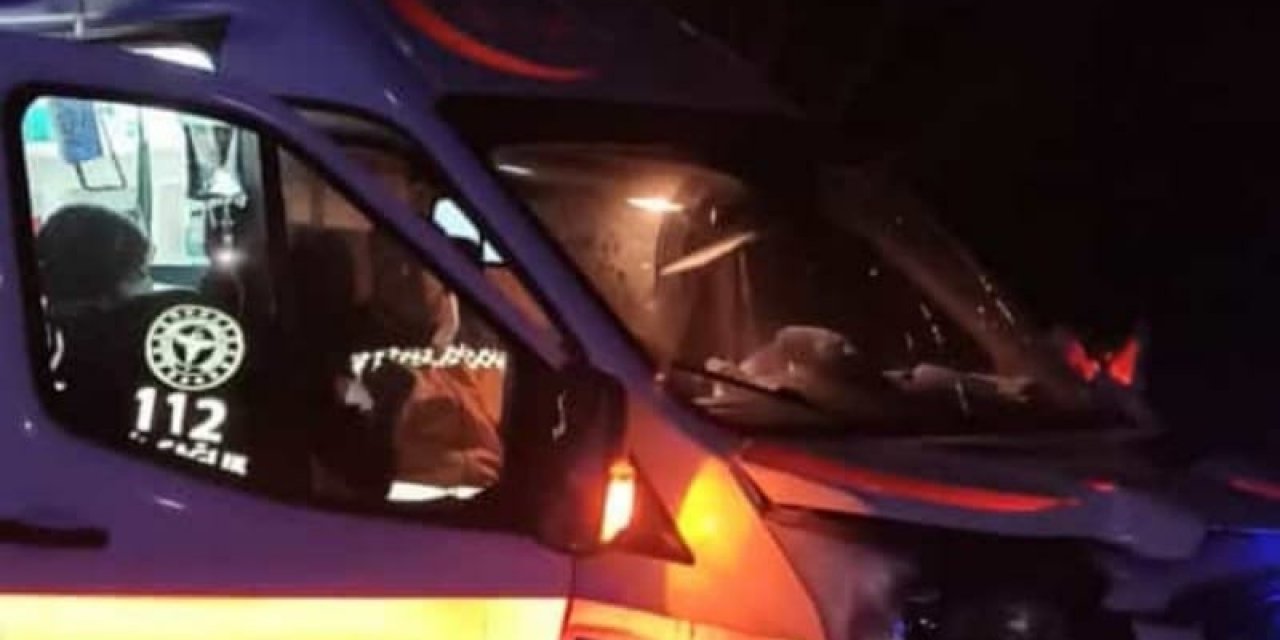 Hastaya giden ambulans şarampole devrildi: 2 yaralı