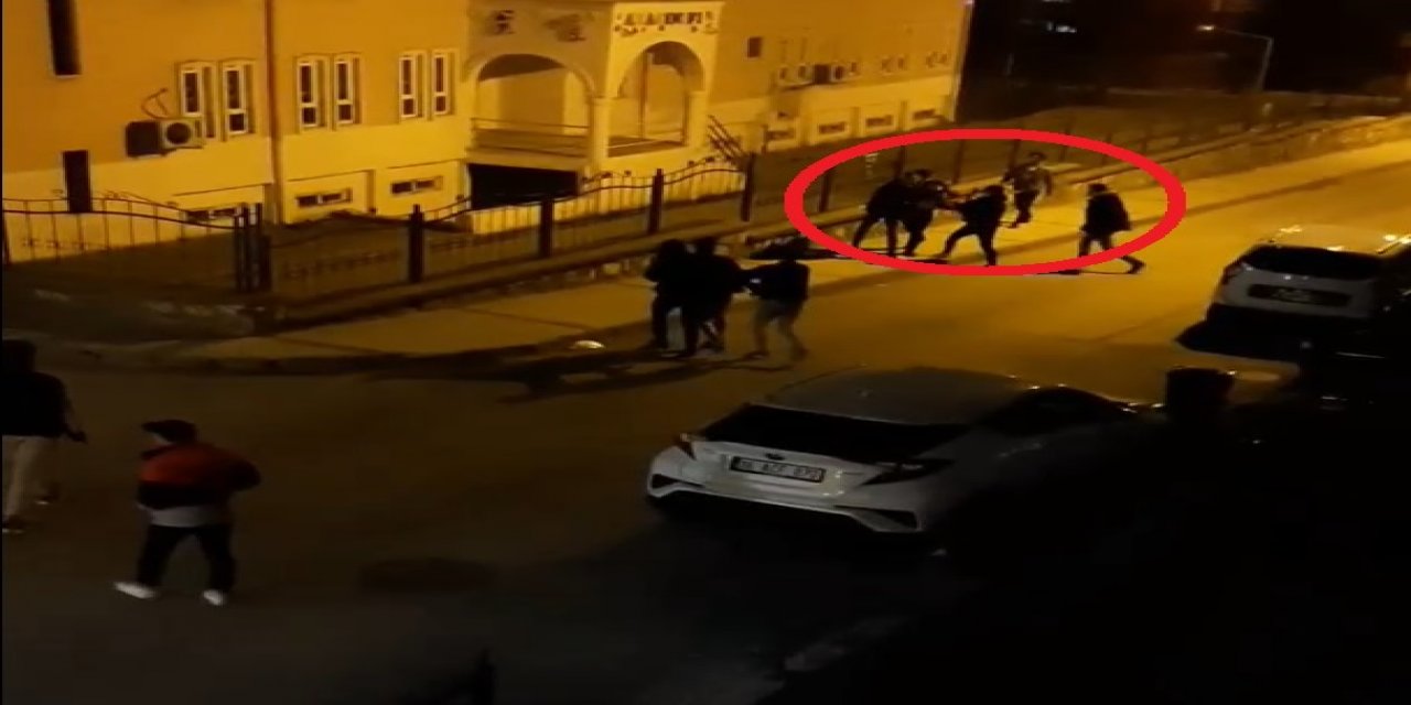 Kısıtlamaya rağmen sokak ortasındaki kavga kamerada