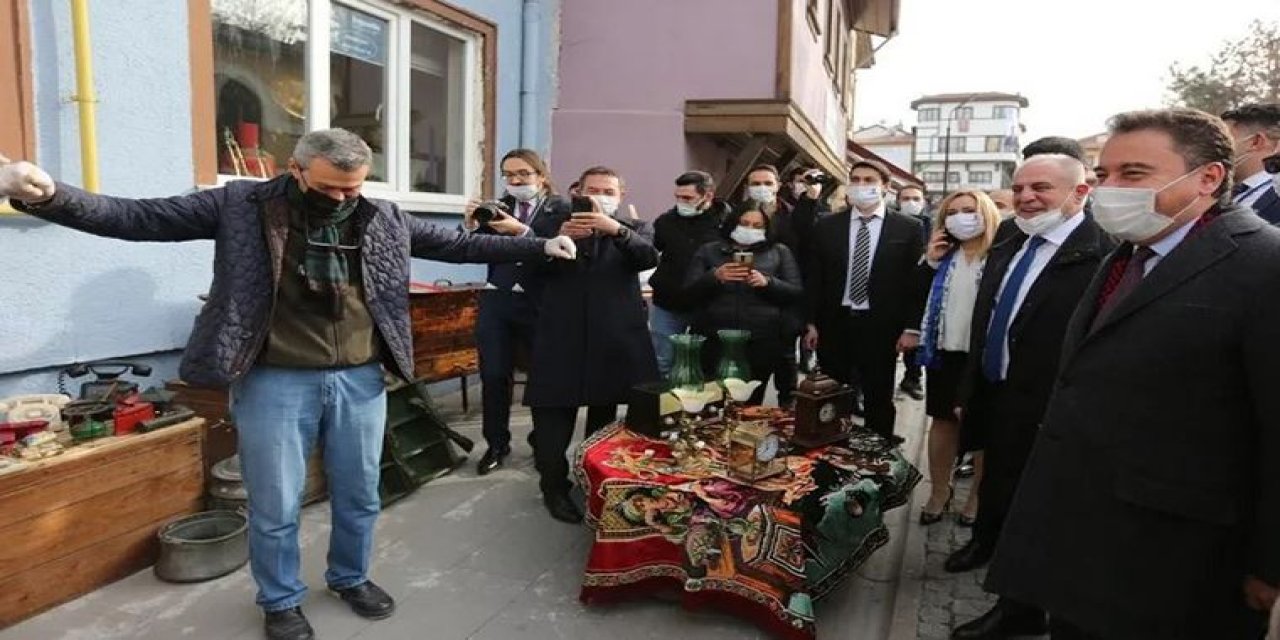 Ali Babacan'ı gören esnaf "çıldırdık" diyerek oynamaya başladı! İşte o anlar...