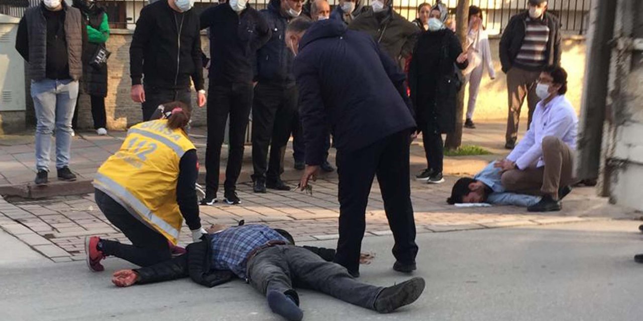 Motosiklet ile bisiklet kafa kafaya çarpıştı