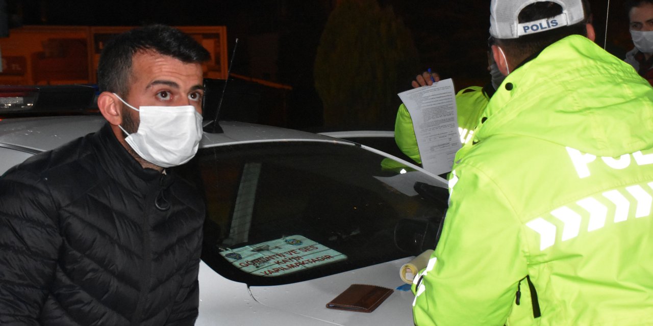 Kısıtlama sonrası polise alkollü yakalanan sürücüye ceza