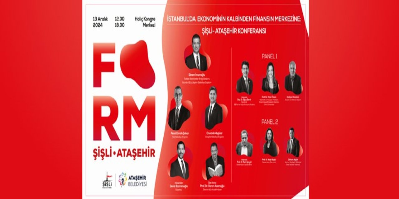 "Ekonominin Kalbinden Finansın Merkezine: Şişli-Ataşehir Konferansı" Düzenlenecek