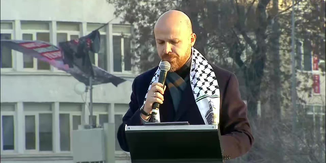 Galata Köprüsü’nde Filistin’e destek yürüyüşü... Bilal Erdoğan: “İnşallah bu ümmet Mescid-i Aksa’yı özgürleştirecektir”