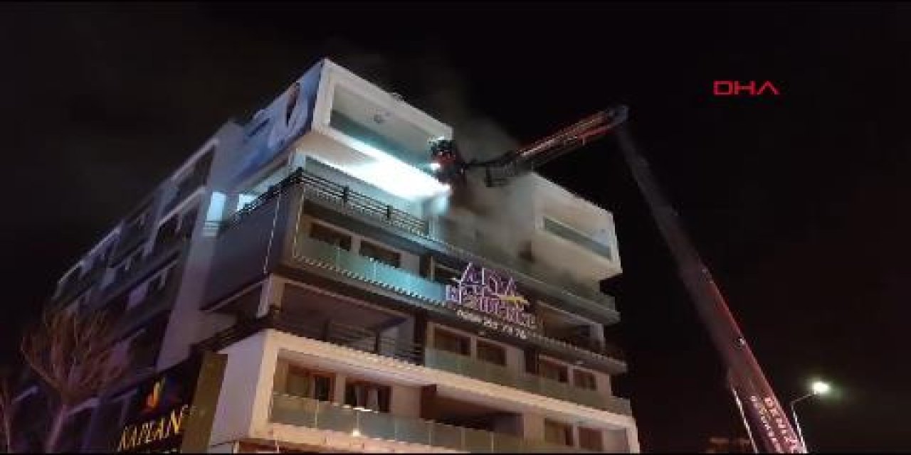 Denizli’de 7 katlı bir apartmanda yangın çıktı