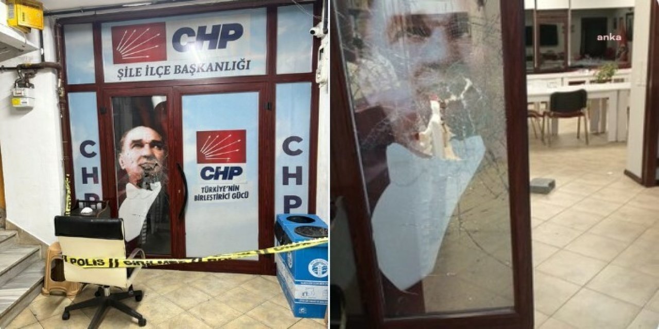 CHP Şile ilçe binasına taşlı saldırı