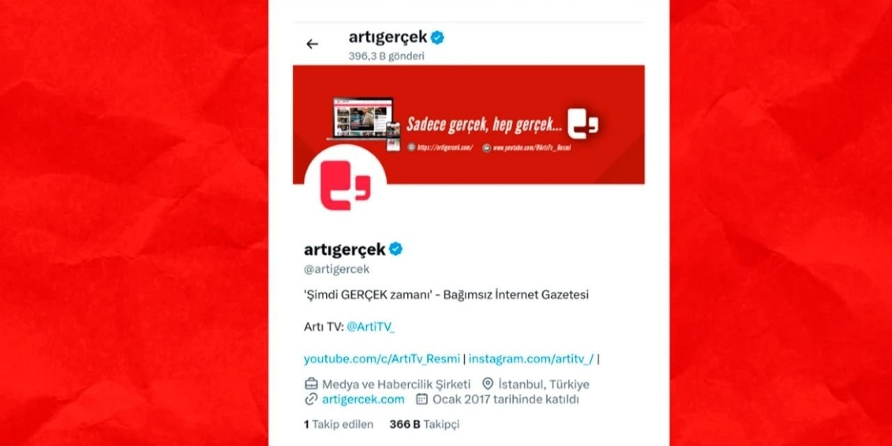 Artı Gerçek'in X hesabına erişim engeli getirildi