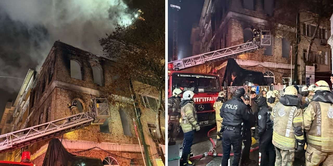 Kadıköy'de, restorasyon çalışması yapılan tarihi karakolda yangın: 1 ölü