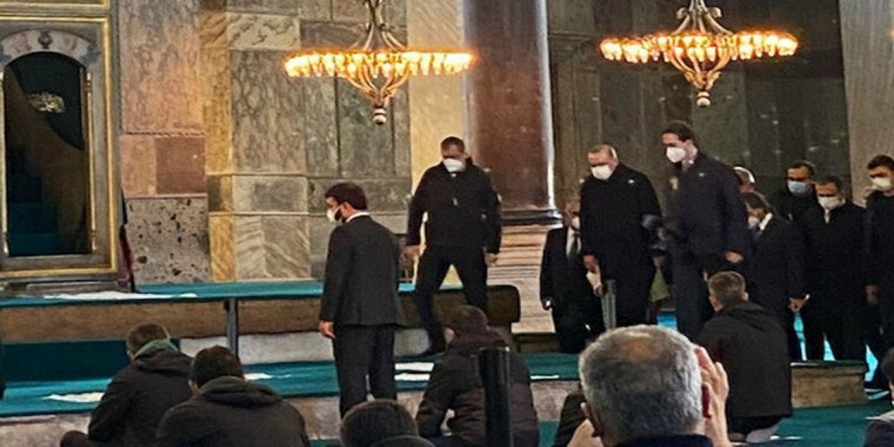 Erdoğan dört ay sonra ilk kez Ayasofya'da!