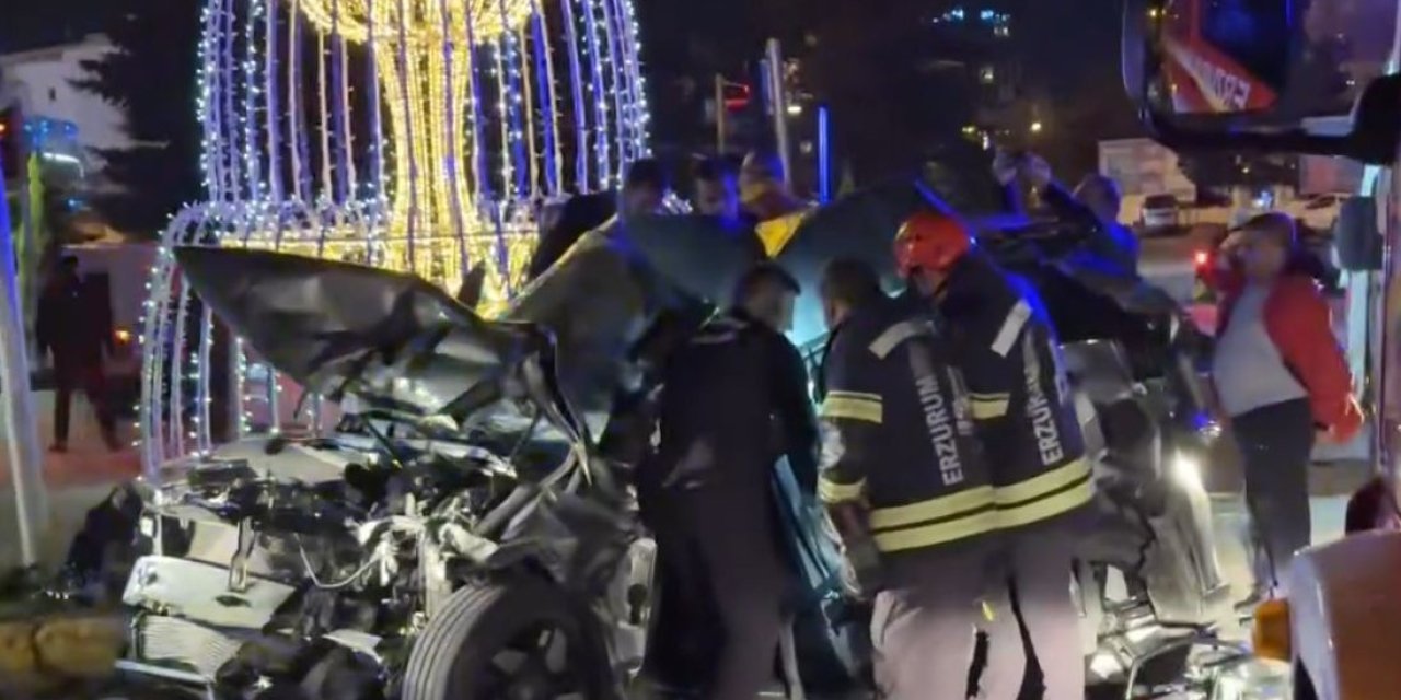 Erzurum'da freni boşalan kamyon 6 araca çarptı: 8 kişi yaralandı