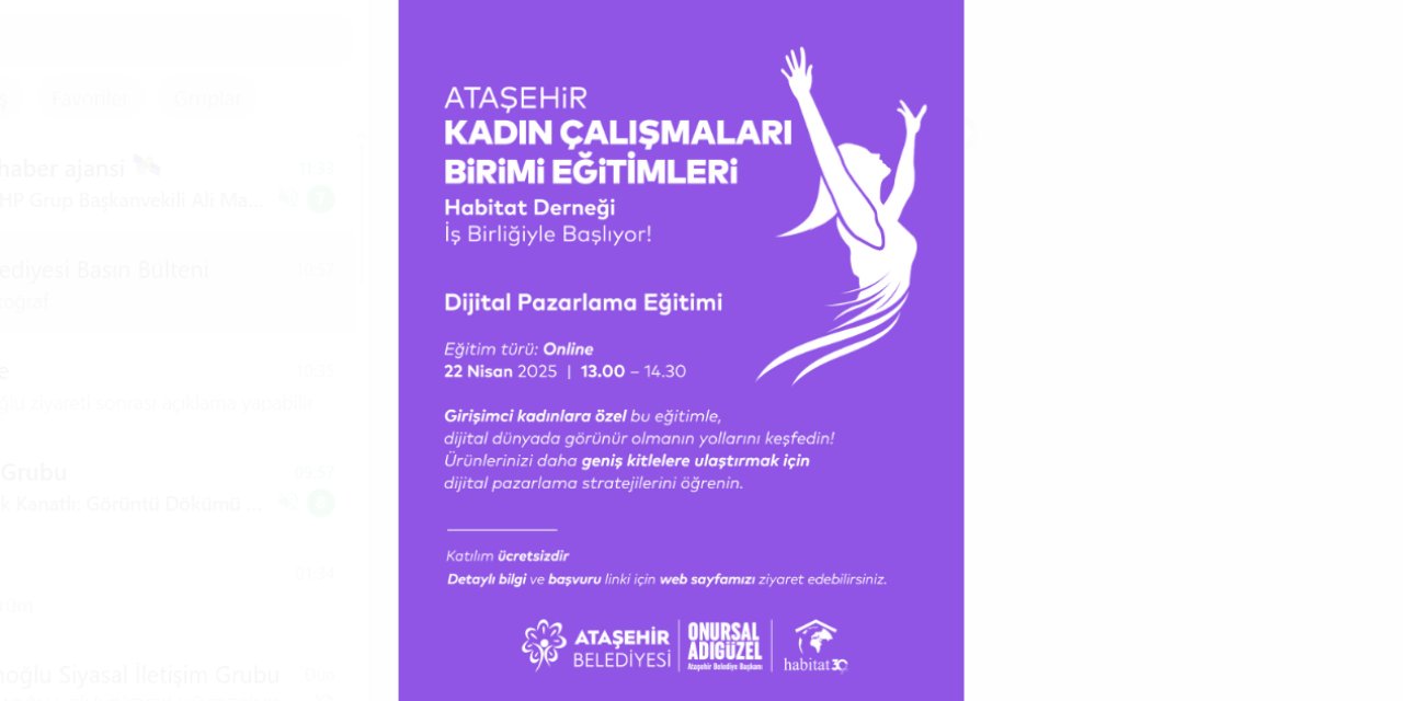 Ataşehir Belediyesi'nden Dijital Pazarlama Eğitimleri