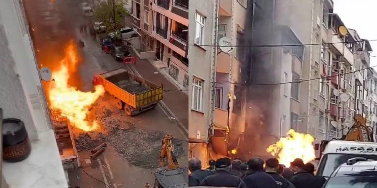 Esenyurt'ta 4 katlı binanın önünde doğal gaz patlaması!