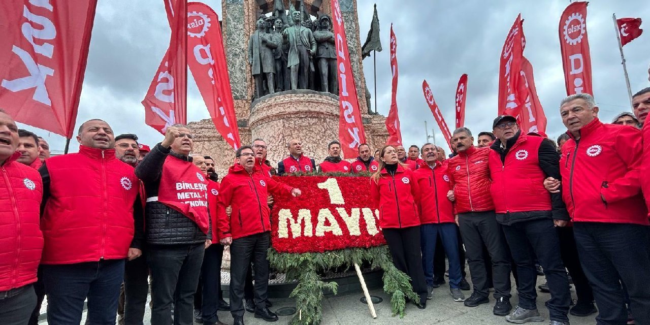 DİSK Başkanı Çerkezoğlu Taksim Meydanı’nda konuştu: 'Halktan daha büyük bir güç yoktur'