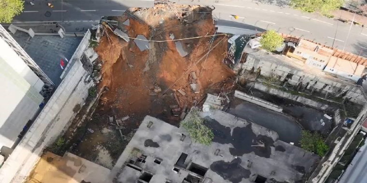 Sarıyer'de yol çöktü... Eski Büyükdere Caddesi trafiğe kapatıldı!