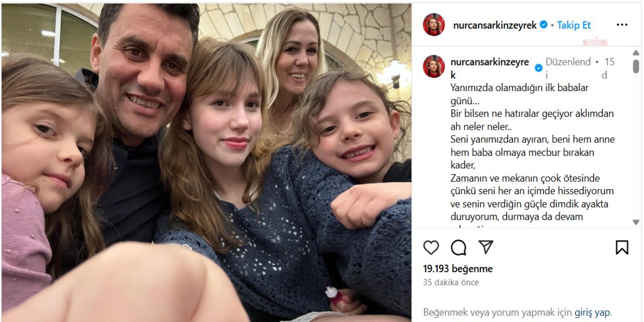 Ferdi Zeyrek'in ailesinden babalar günü paylaşımı