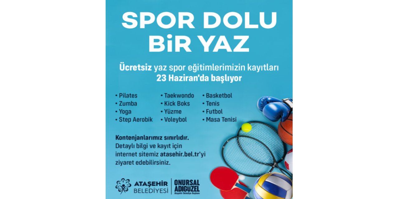 Ataşehirli Çocuklar Ve Yetişkinler İçin Yaz Spor Okulları Başlıyor