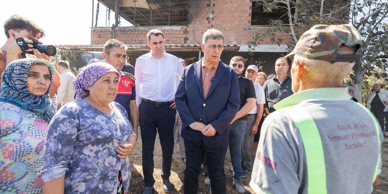 Başkan Tugay yangından etkilenen vatandaşları ziyaret etti