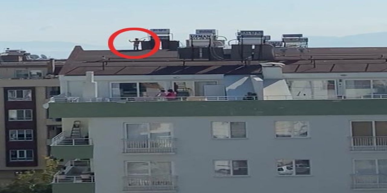 5 katlı binanın çatısında korkutan oyun