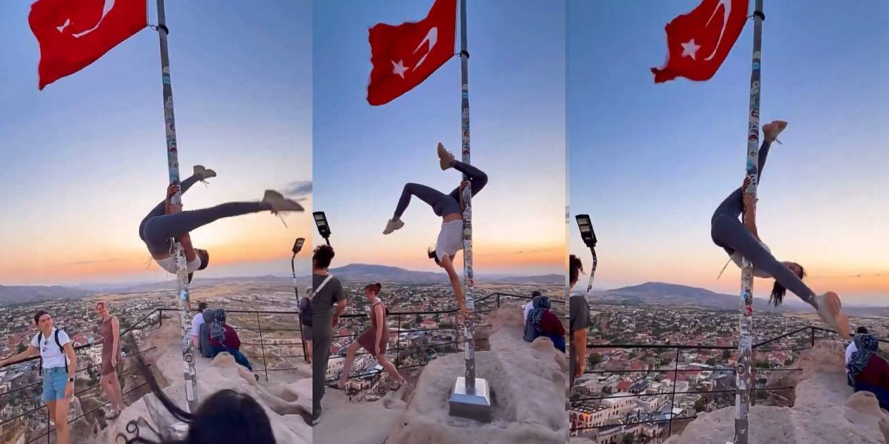 Türk bayrağında direk dansına soruşturma