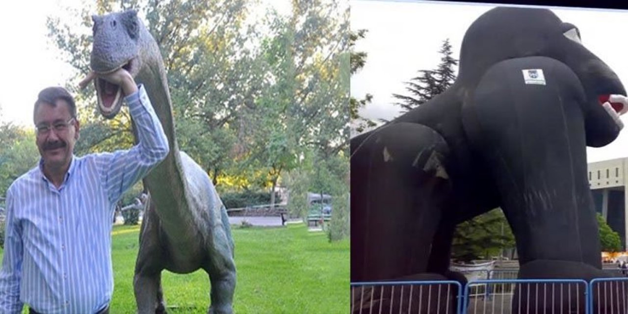 Melih Gökçek’ten "Şişme Dinocan" savunması: Heykel değil