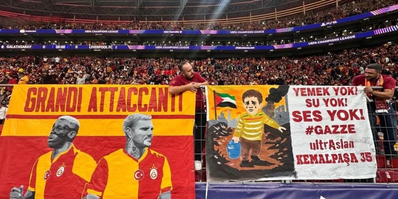 Galatasaray taraftarı Filistin'in yanında böyle yer aldı
