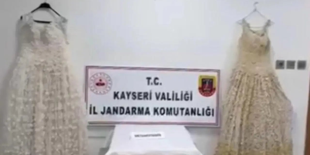 Gelinliğe boncuk gibi işlemişler! Kilolarca uyuşturucu ele geçirildi