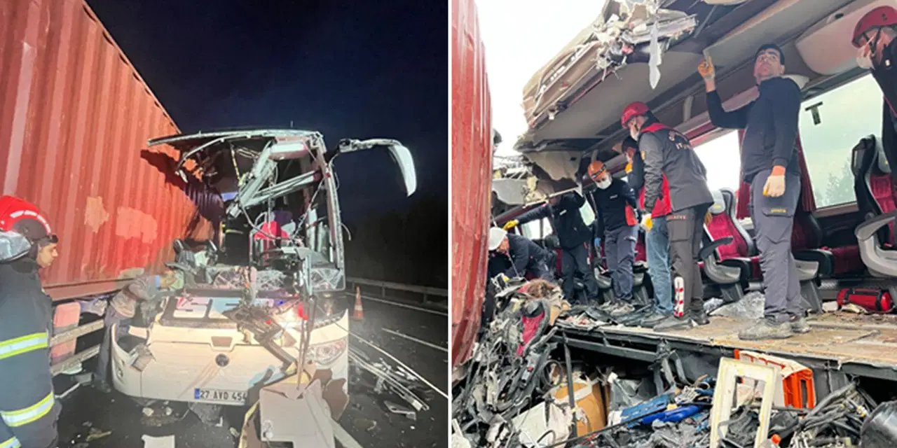 Osmaniye'de facia! Yolcu otobüsü, otoyolda TIR'a çarptı; 6 ölü, 11 yaralı