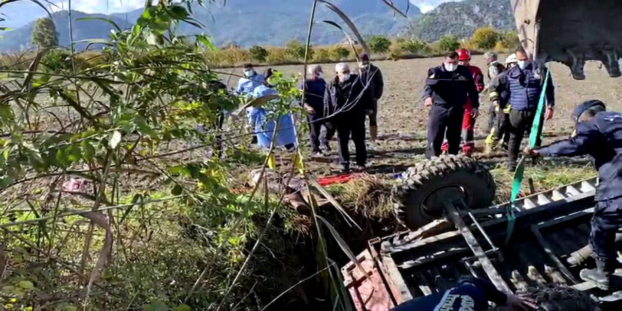 Traktörün römorku devrildi; koca öldü, eşi yaralı