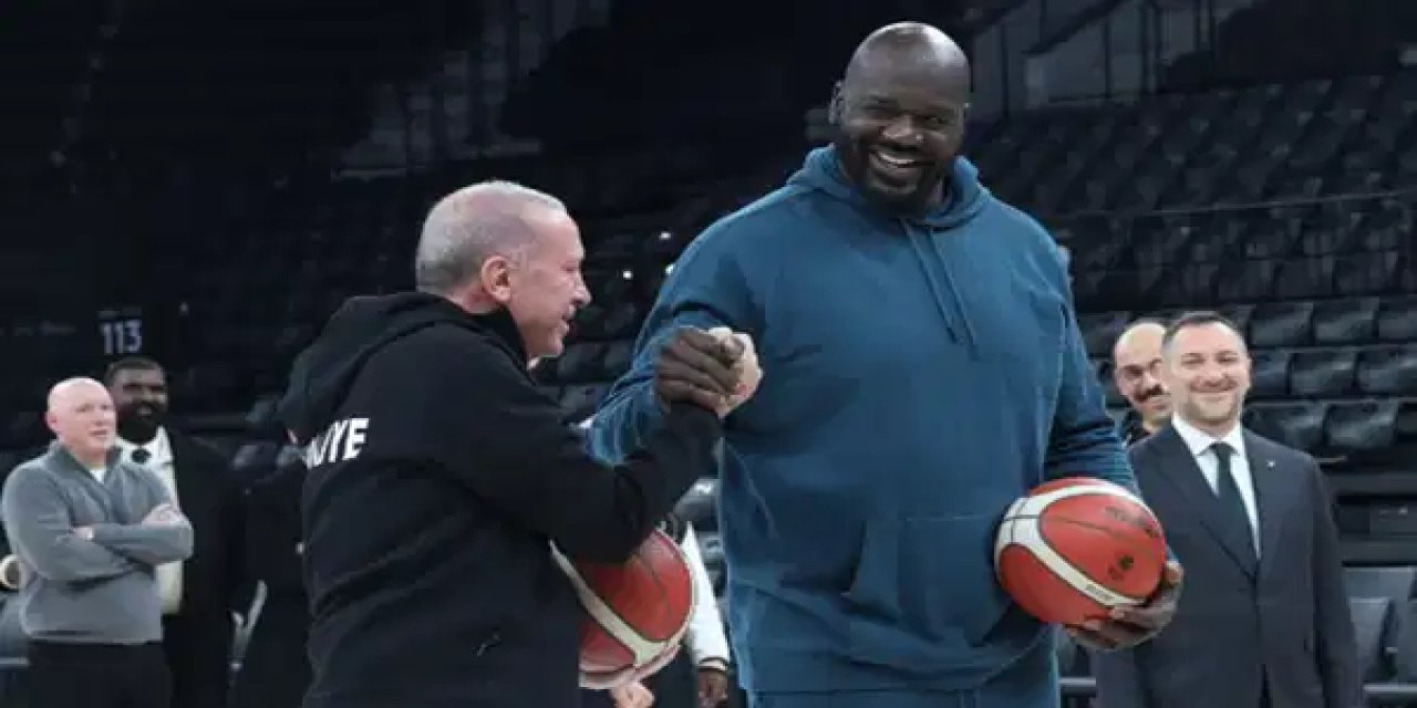 Erdoğan'dan Shaquille O'Neal'la fotoğraflar