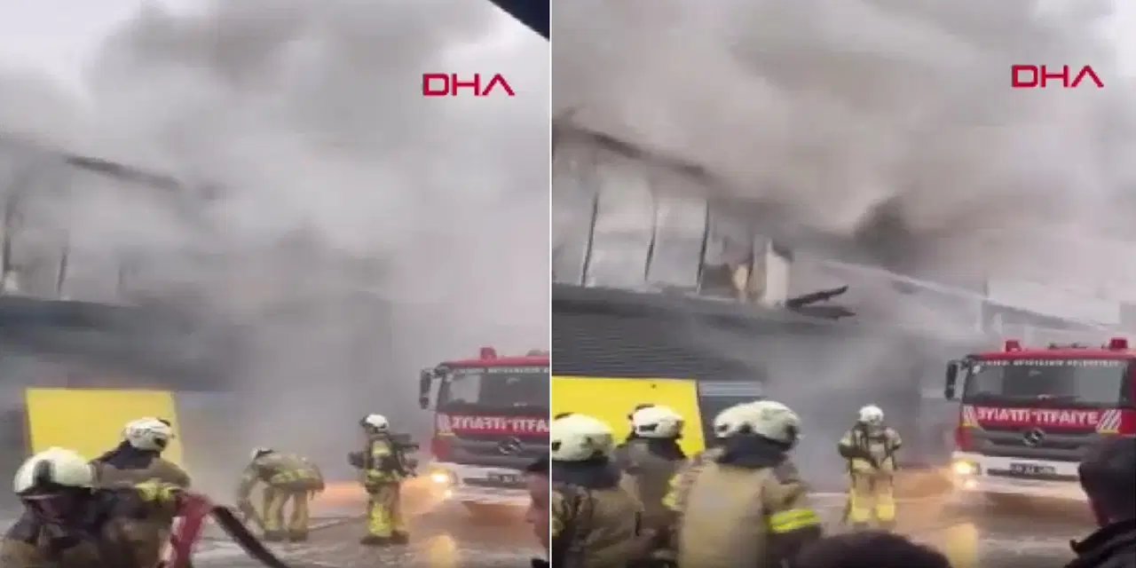 Başakşehir'den alevler yükseliyor! Sanayi sitesinde korkutan yangın