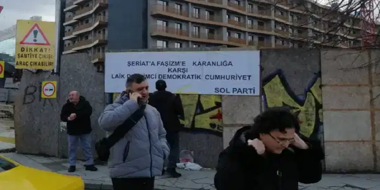 SOL Parti İstanbul İl Örgütü binasına saldırı: ‘Yaşasın şeriat’ yazdılar…