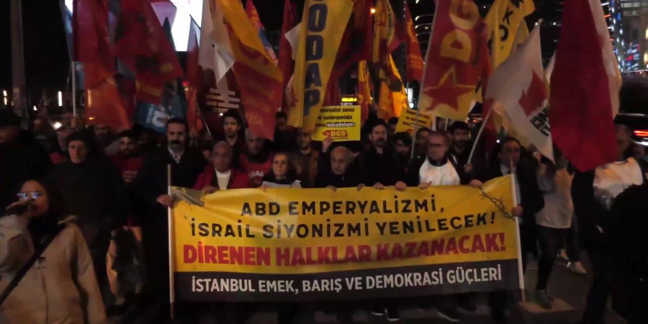 İsrail Konsolosluğu önünde protesto: ‘Halkların dayanışması bu karanlığı yenecek güçtedir’