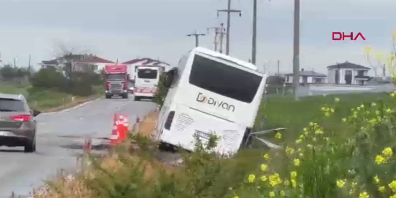 1 Mayıs kutlamalarına giden işçileri taşıyan otobüs yoldan çıktı: 1 yaralı