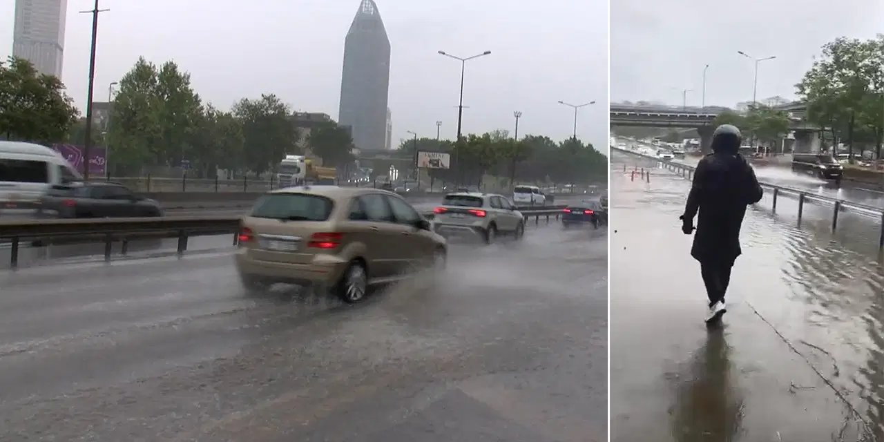 İstanbul'da sağanak yağış etkili oluyor: Kadıköy'de yollar göle döndü, rögarlar taştı!